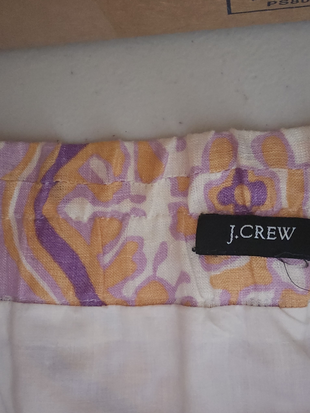 J. Crew Cream Mini Skirt with Orange & Lavender Paisley Print - Picture 4 of 4